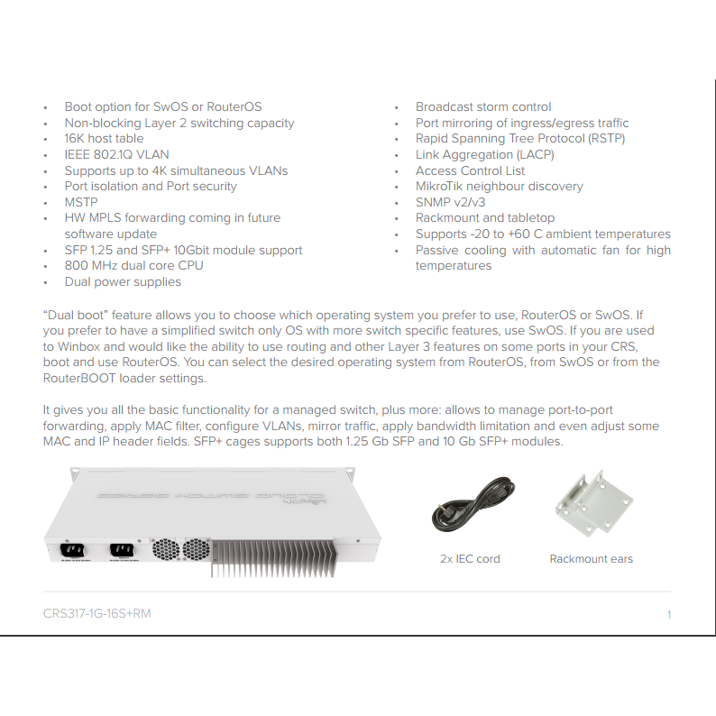 【RouterOS專業賣家】台灣公司貨 CRS317-1G-16S+RM L3 / 10G網管型交換器/路由器-細節圖9
