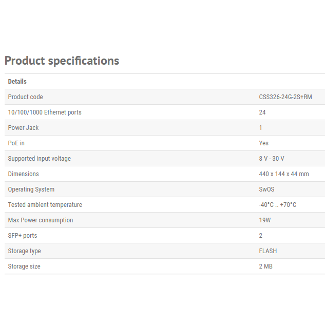 【RouterOS專業賣家】台灣公司貨CSS326-24G-2S+RM 新款 24口Gigabit交換機 10G SPF-細節圖4
