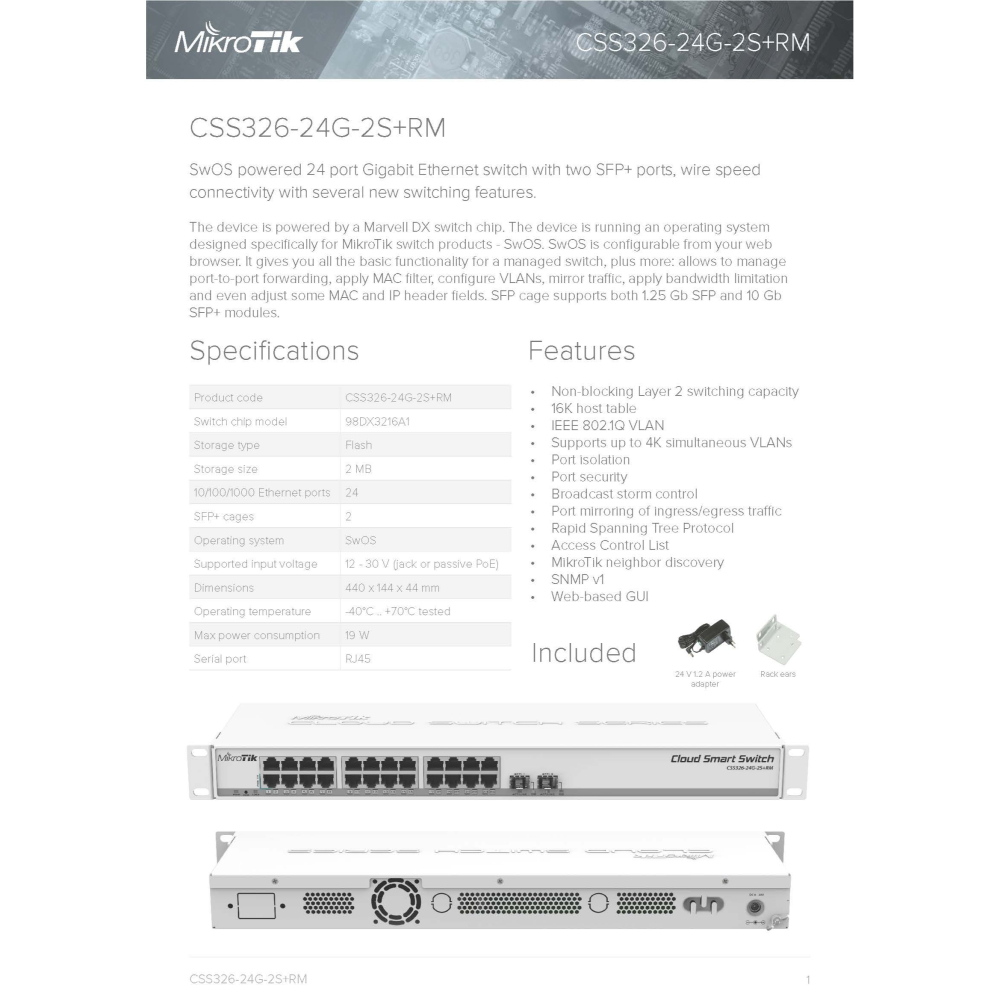 【RouterOS專業賣家】台灣公司貨CSS326-24G-2S+RM 新款 24口Gigabit交換機 10G SPF-細節圖6