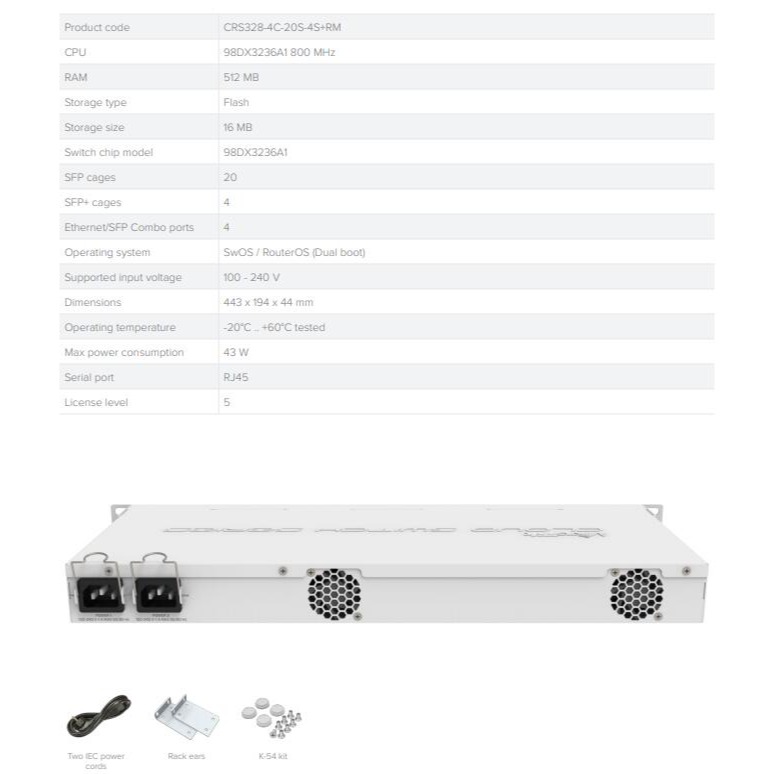 【MikroTik 台灣代理】台灣公司貨 CRS328-4C-20S-4S+RM 網管型全光纖交換器-細節圖4