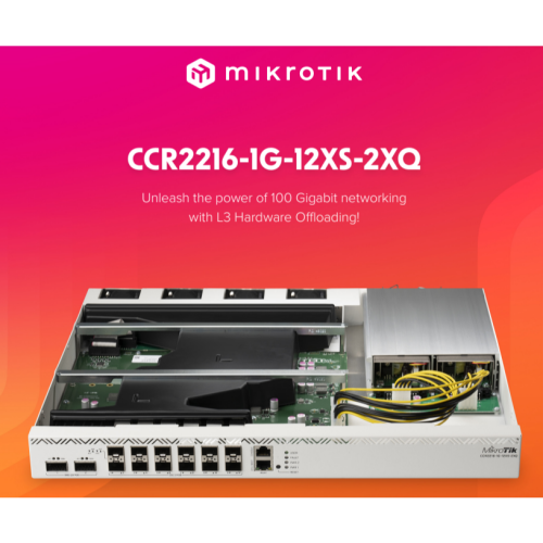 【RouterOS台灣代理】台灣公司貨 CCR2216-1G-12XS-2XQ MikroTik 新旗艦 高性能路由器