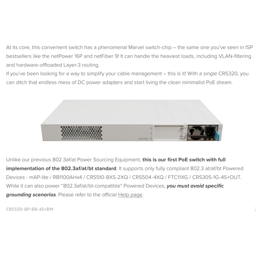 【MikroTik台灣代理】公司貨CRS320-8P-8B-4S+RM 16埠POE++ 600瓦 機架式網管型交換器-細節圖4