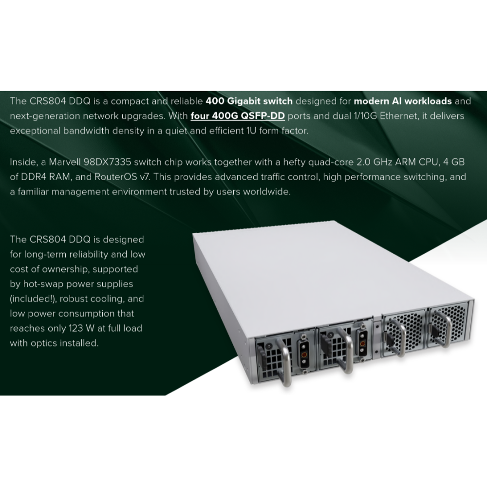 【MikroTik台灣代理】公司貨  CRS804-4DDQ-hRM 400G SWITCH-細節圖2