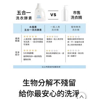 水魔素 人寵共用洗衣精 五合一洗衣酵素  900ml 去除毛孩口水體味-細節圖2