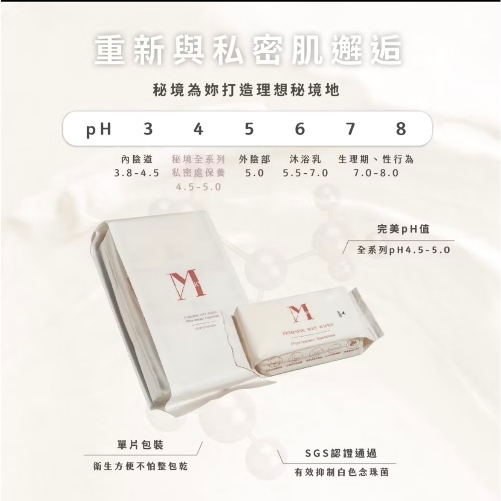 MYSTERY秘境 私密植萃弱酸潔淨濕紙巾 一袋6入/7抽 麝香玫瑰費洛蒙 私密保養 私密清潔 私密濕紙巾-細節圖8