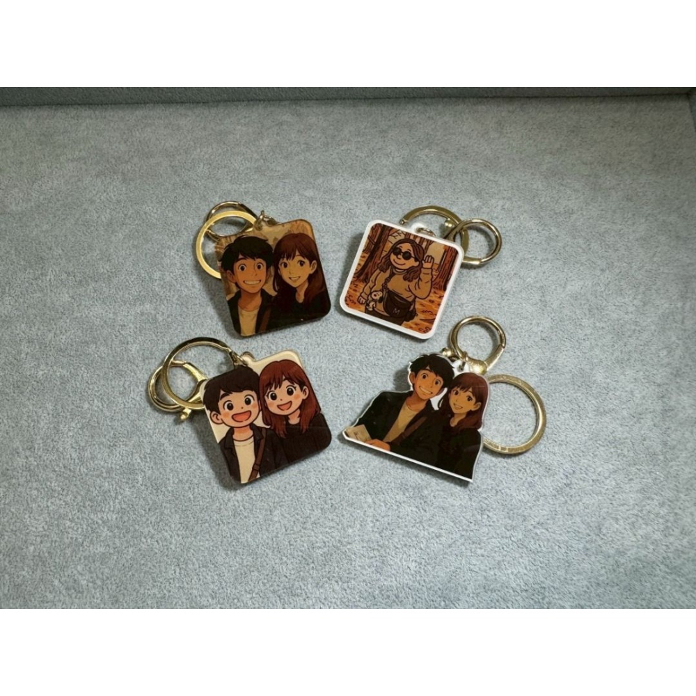 NFC社交鑰匙圈💫吉卜力風x AI插畫風 可客製寵物情侶圖案🐾❤️交換禮物 寵物吊飾首選 行動名片 品牌宣傳 插畫-細節圖2