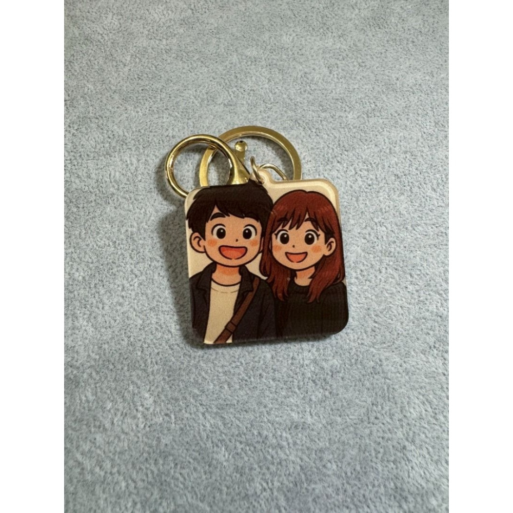 NFC社交鑰匙圈💫吉卜力風x AI插畫風 可客製寵物情侶圖案🐾❤️交換禮物 寵物吊飾首選 行動名片 品牌宣傳 插畫-細節圖4