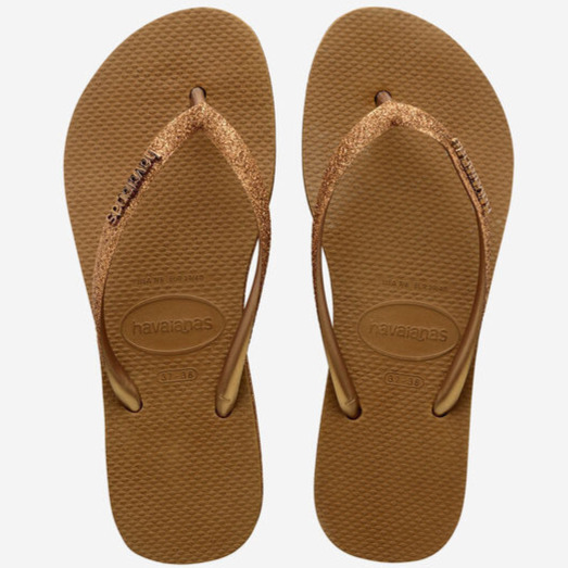 havaianas 哈瓦仕 巴西人字拖 官方唯一授權 女款2.5厚款 亮粉咖啡金 237256-1856-細節圖2