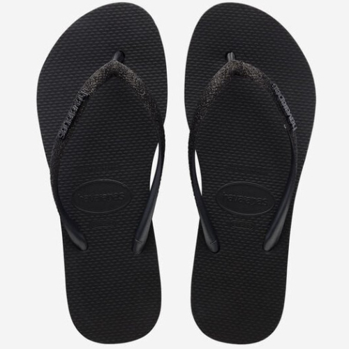 havaianas 哈瓦仕 巴西人字拖 官方唯一授權 女款新款細帶slim厚款2.5公分素色黑色亮粉夾腳拖鞋涼鞋