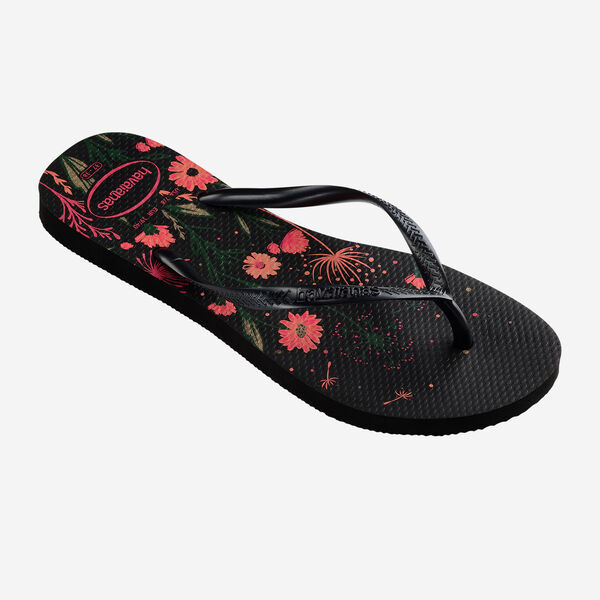 havaianas 哈瓦仕 巴西人字拖 官方唯一授權 女款 小花黑-細節圖3