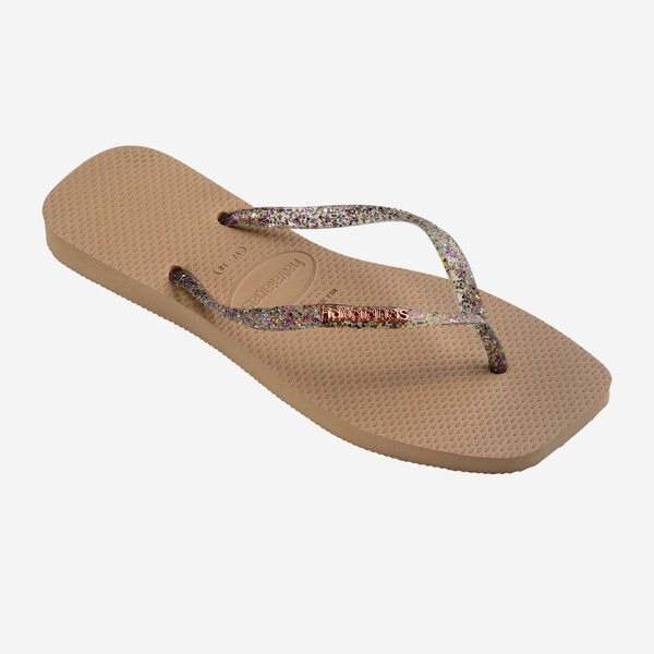 havaianas 哈瓦仕 巴西人字拖 官方唯一授權 女款 方形亮粉深金 238257-3581-細節圖3