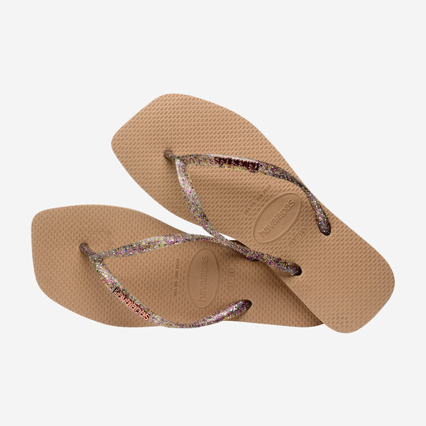 havaianas 哈瓦仕 巴西人字拖 官方唯一授權 女款 方形亮粉深金 238257-3581-細節圖4