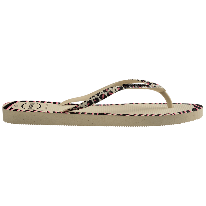 havaianas 哈瓦仕 巴西人字拖 官方唯一授權 女款 邊框豹紋白 237966-0121-細節圖4