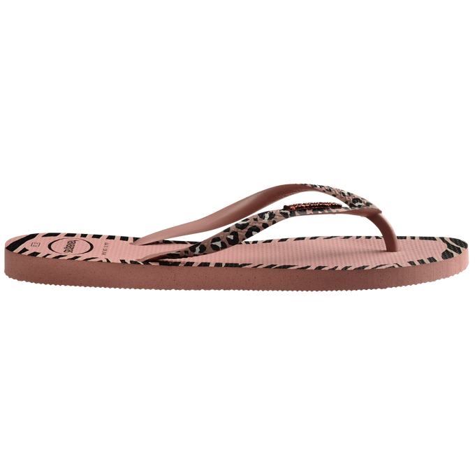 havaianas 哈瓦仕 巴西人字拖 官方唯一授權 女款 邊框豹紋粉 237966-3544-細節圖5