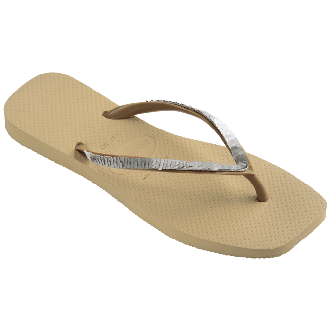 havaianas 哈瓦仕 巴西人字拖 官方唯一授權 女款 方形亮片金 238272-0154-細節圖3