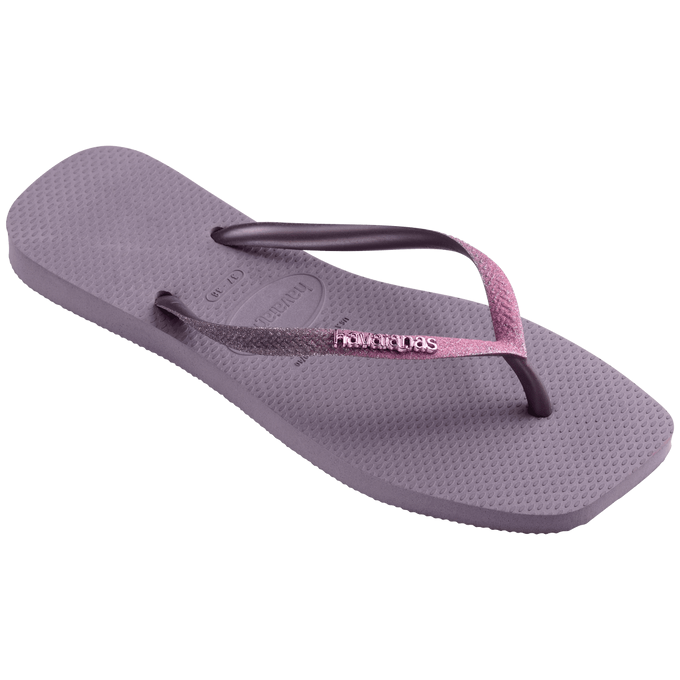 havaianas 哈瓦仕 巴西人字拖 官方唯一授權 女款 方形亮粉紫-細節圖2