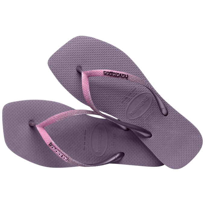 havaianas 哈瓦仕 巴西人字拖 官方唯一授權 女款 方形亮粉紫-細節圖3