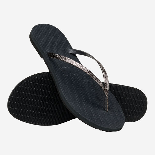 havaianas 哈瓦仕 巴西人字拖 官方唯一授權 女款 皮革亮粉黑238041-0090-細節圖3