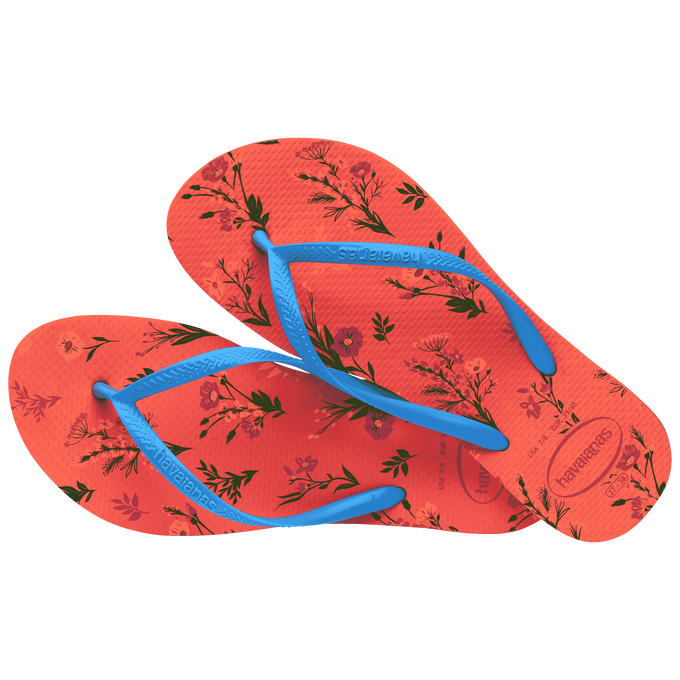 havaianas 哈瓦仕 巴西人字拖 官方唯一授權 女款 碎花橘-細節圖2