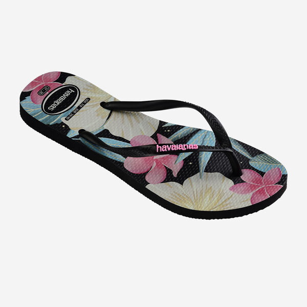 havaianas 哈瓦仕 巴西人字拖 官方唯一授權 女款 扶桑花黑-細節圖4