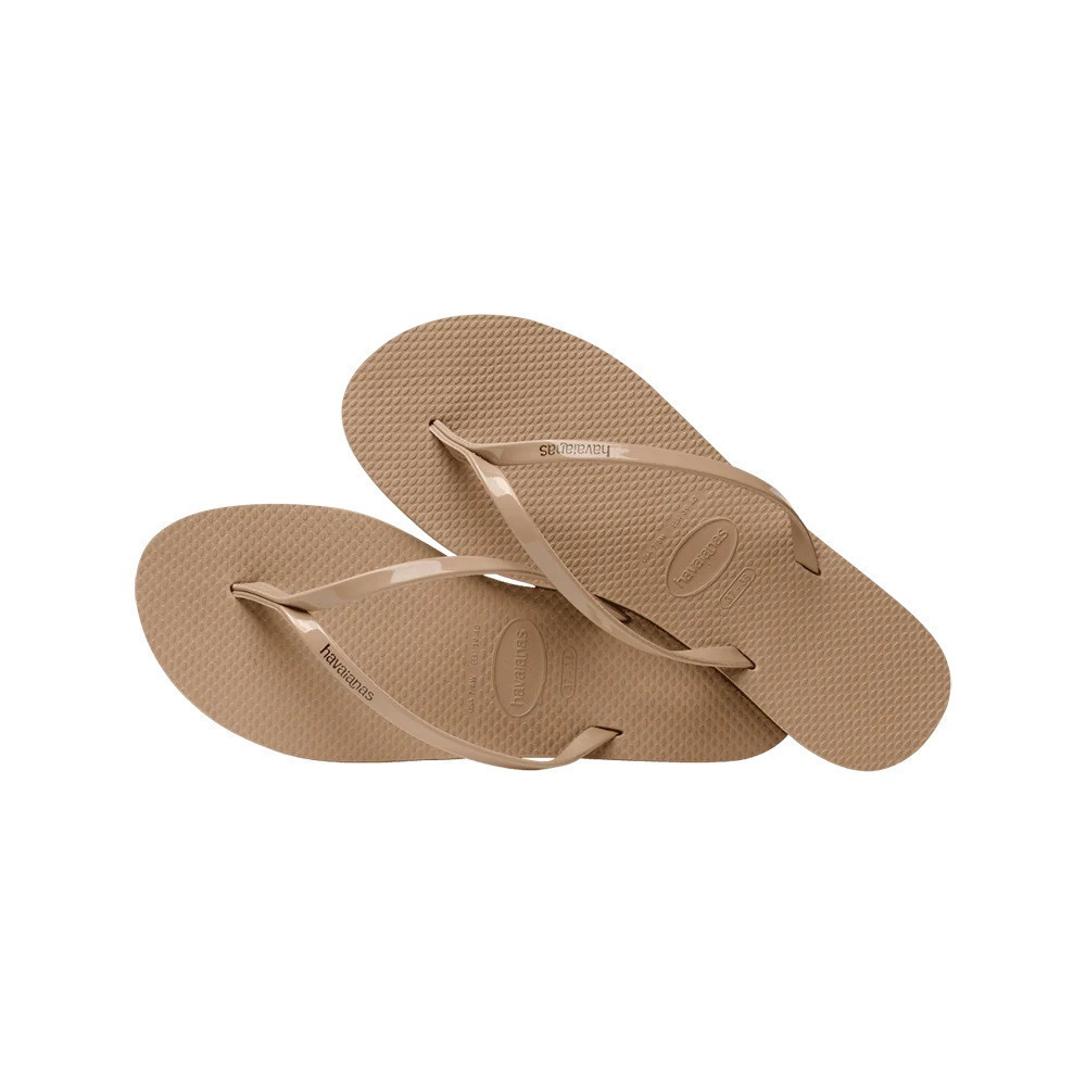 havaianas 哈瓦仕 巴西人字拖 官方唯一授權 女款 皮革膚金 235102-3581-細節圖4