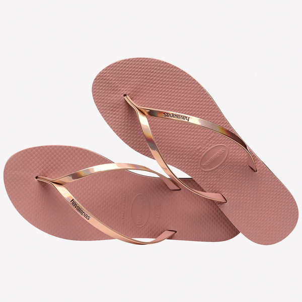 havaianas 哈瓦仕 巴西人字拖 官方唯一授權 女款 皮革粉金235102-3544-細節圖2