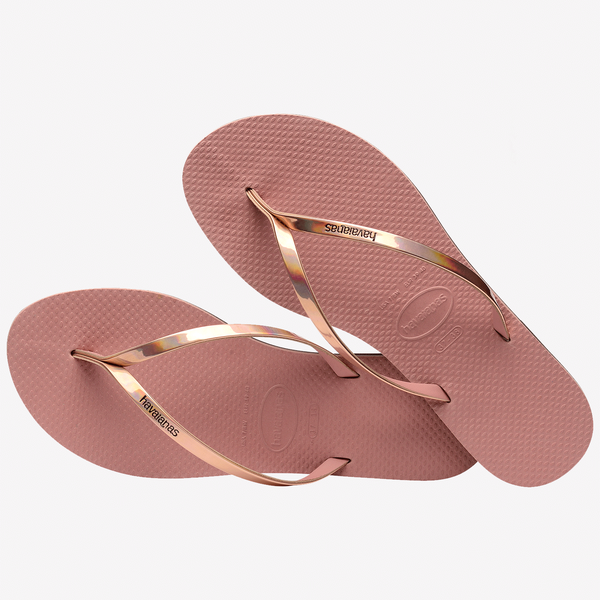 havaianas 哈瓦仕 巴西人字拖 官方唯一授權 女款 皮革粉金-細節圖2