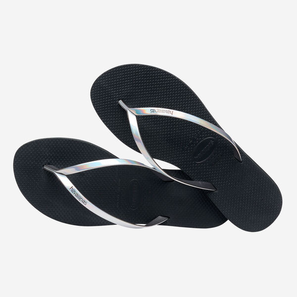 havaianas 哈瓦仕 巴西人字拖 官方唯一授權 女款 皮革艷彩黑225102-0074-細節圖2