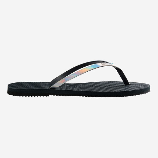 havaianas 哈瓦仕 巴西人字拖 官方唯一授權 女款 皮革艷彩黑225102-0074-細節圖3