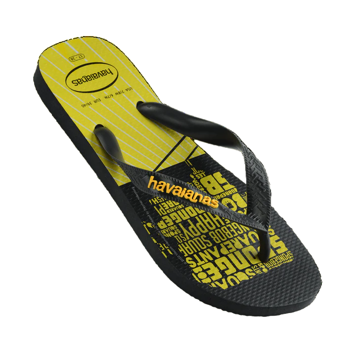 havaianas 哈瓦仕 巴西人字拖 官方唯一授權 男款 海綿寶寶黑238298-0074-細節圖4