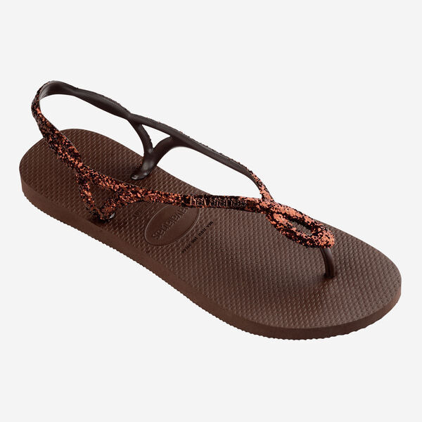 havaianas 哈瓦仕 巴西人字拖 官方唯一授權 女款涼鞋 LUNA亮片巧克力237009-0727-細節圖2