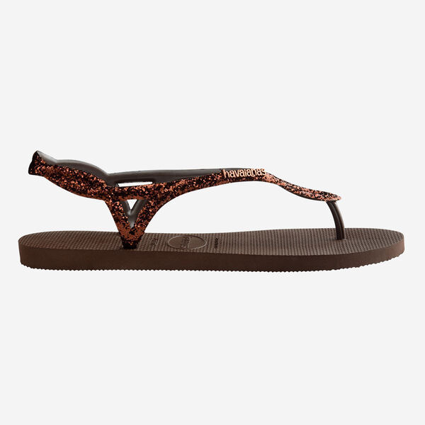 havaianas 哈瓦仕 巴西人字拖 官方唯一授權 女款涼鞋 LUNA亮片巧克力237009-0727-細節圖3