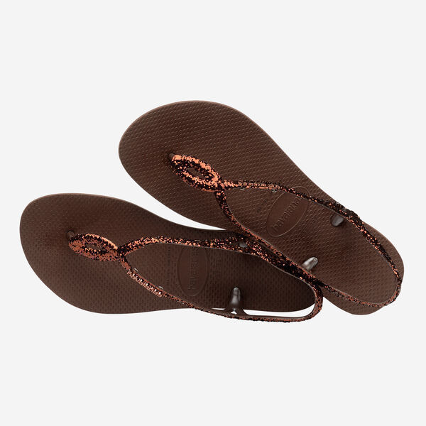 havaianas 哈瓦仕 巴西人字拖 官方唯一授權 女款涼鞋 LUNA亮片巧克力237009-0727-細節圖4