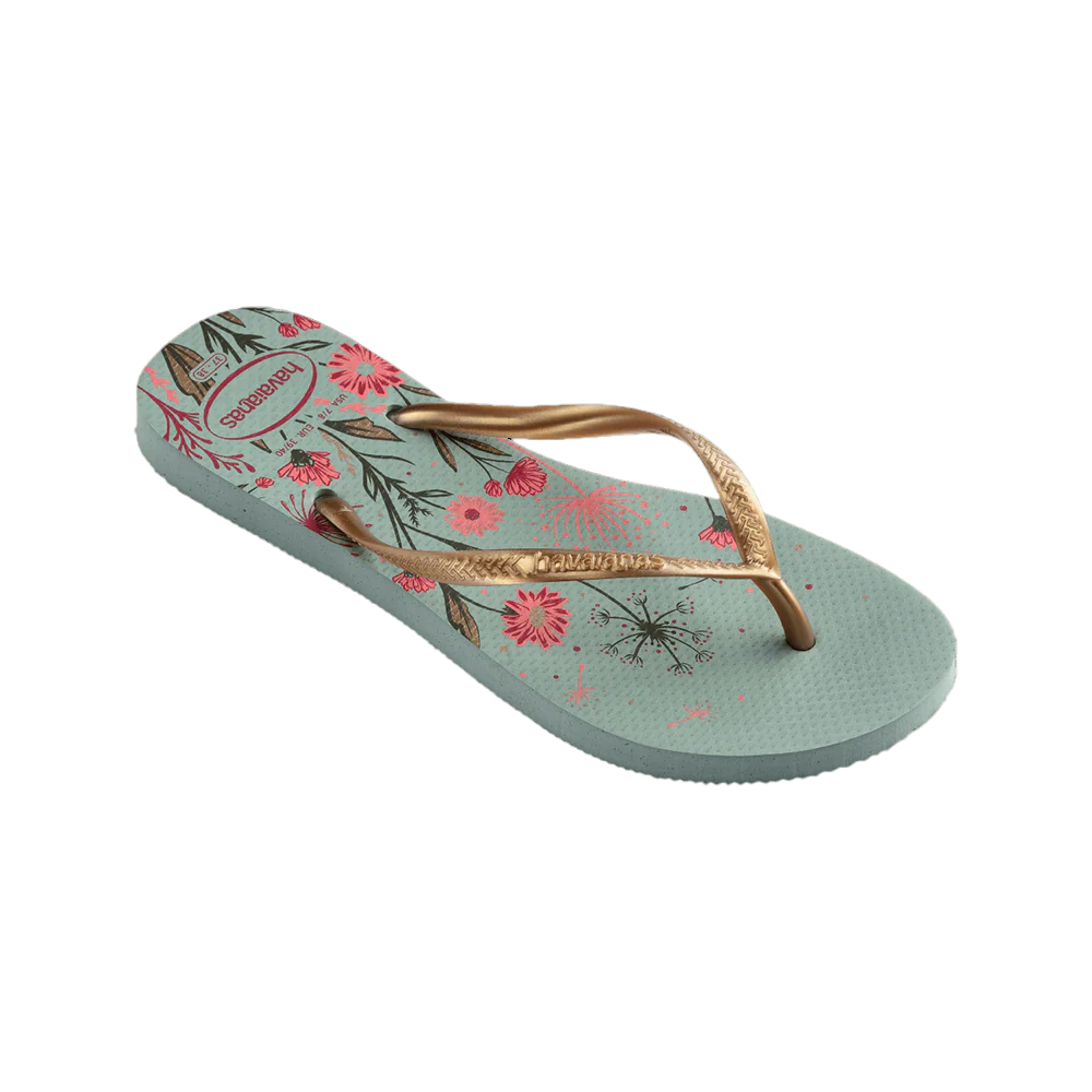 havaianas 哈瓦仕 巴西人字拖 官方唯一授權 女款 小花綠 232823-1809-細節圖4