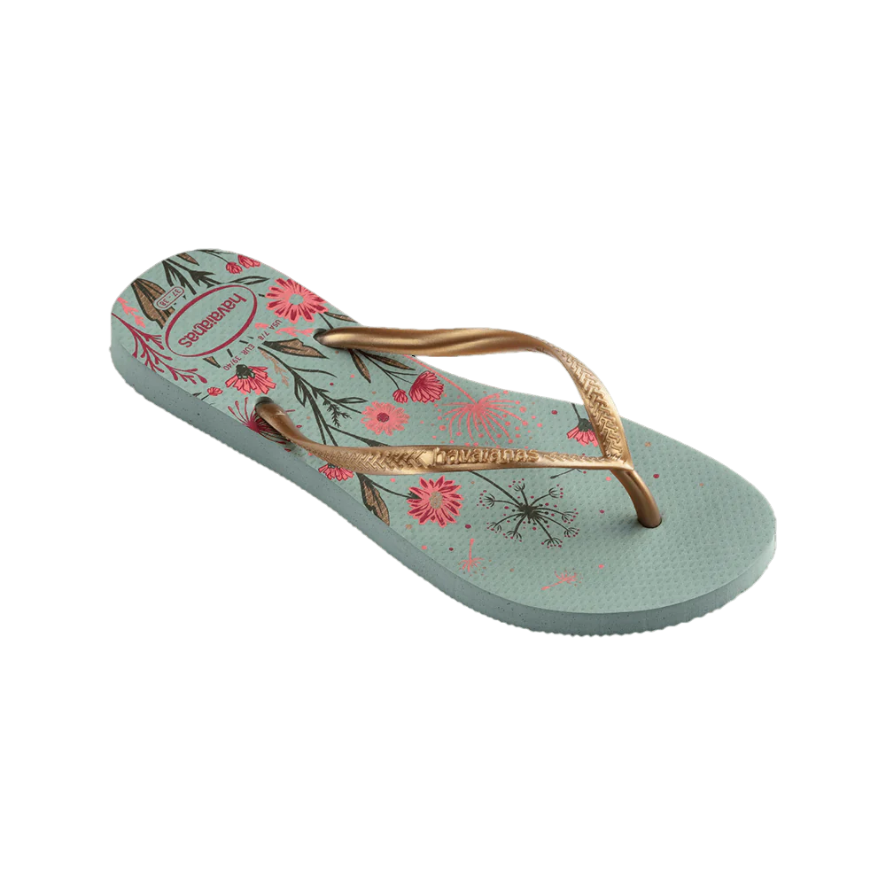 havaianas 哈瓦仕 巴西人字拖 官方唯一授權 女款 小花綠1809-細節圖4