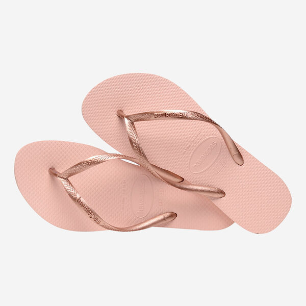 havaianas 哈瓦仕 巴西人字拖 官方唯一授權 女款slim粉金 4000030-0076-細節圖2