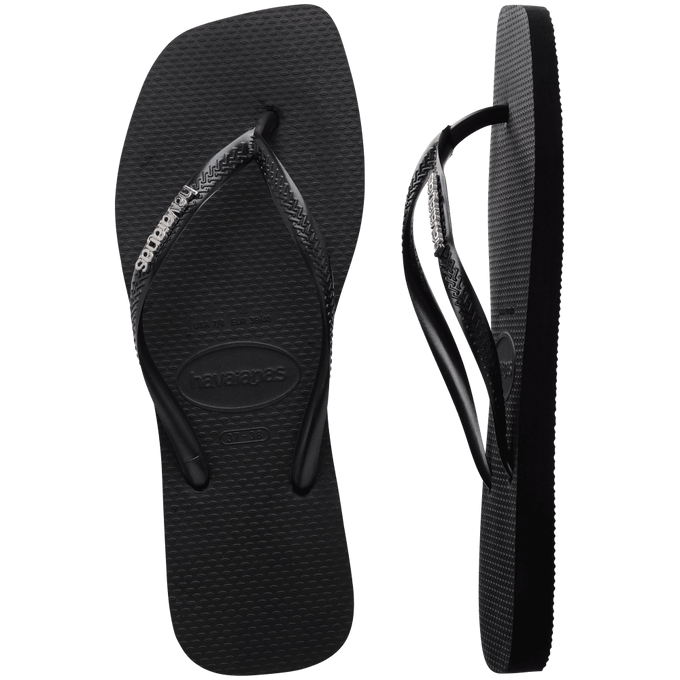 havaianas 哈瓦仕 巴西人字拖 官方唯一授權 女款 方形鐵牌黑 4148257-2976-細節圖3