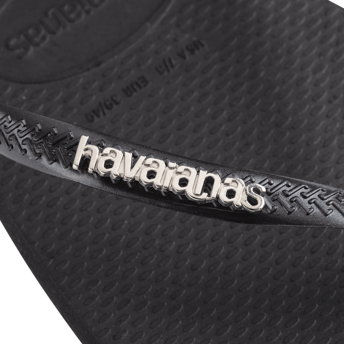 havaianas 哈瓦仕 巴西人字拖 官方唯一授權 女款 方形鐵牌黑 4148257-2976-細節圖4