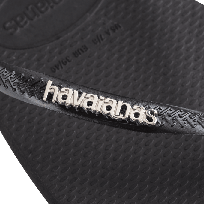 havaianas 哈瓦仕 巴西人字拖 官方唯一授權 女款 方形鐵牌黑2976-細節圖4