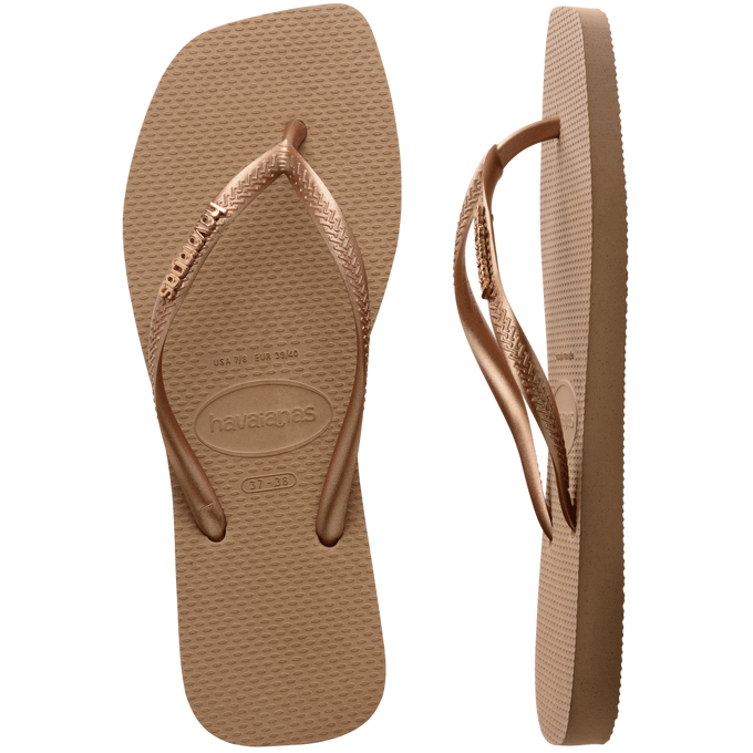 havaianas 哈瓦仕 巴西人字拖 官方唯一授權 女款 方形鐵牌金5282-細節圖3