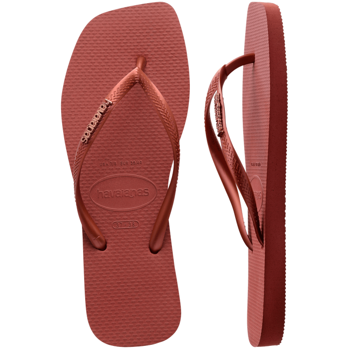 havaianas 哈瓦仕 巴西人字拖 官方唯一授權 女款 方形鐵牌磚紅5416-細節圖3