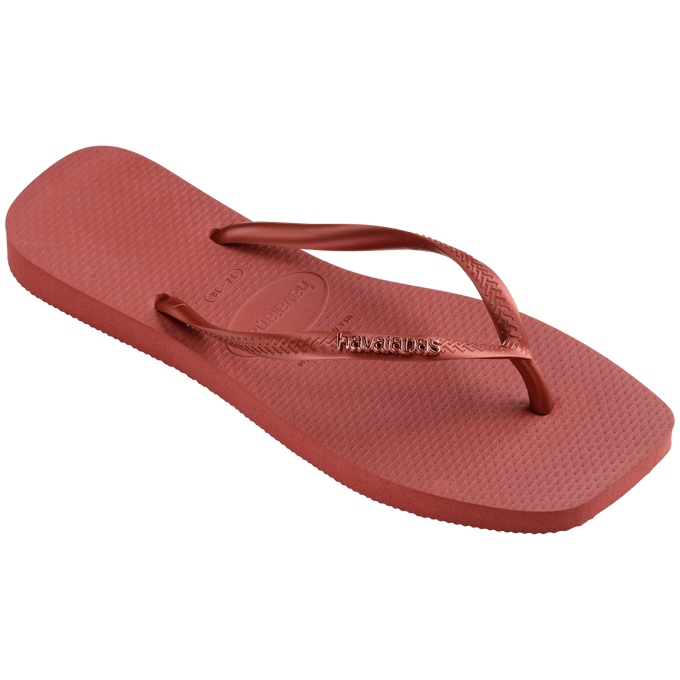 havaianas 哈瓦仕 巴西人字拖 官方唯一授權 女款 方形鐵牌磚紅5416-細節圖5