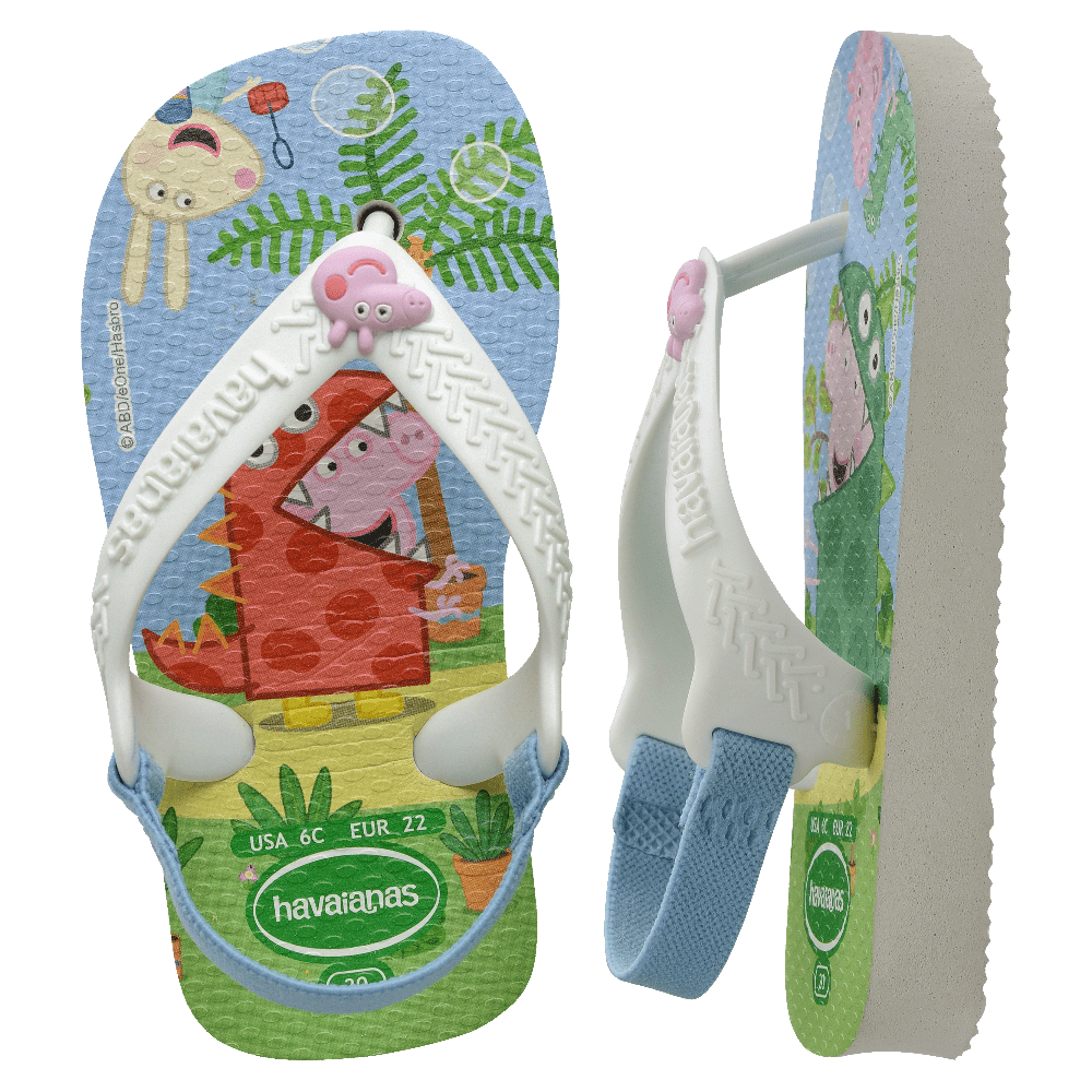 havaianas 哈瓦仕 巴西人字拖 官方唯一授權 童款 佩佩豬白 4145980-0001-細節圖2