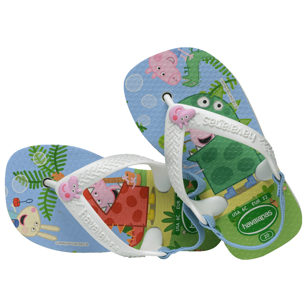 havaianas 哈瓦仕 巴西人字拖 官方唯一授權 童款 佩佩豬白 4145980-0001-細節圖3