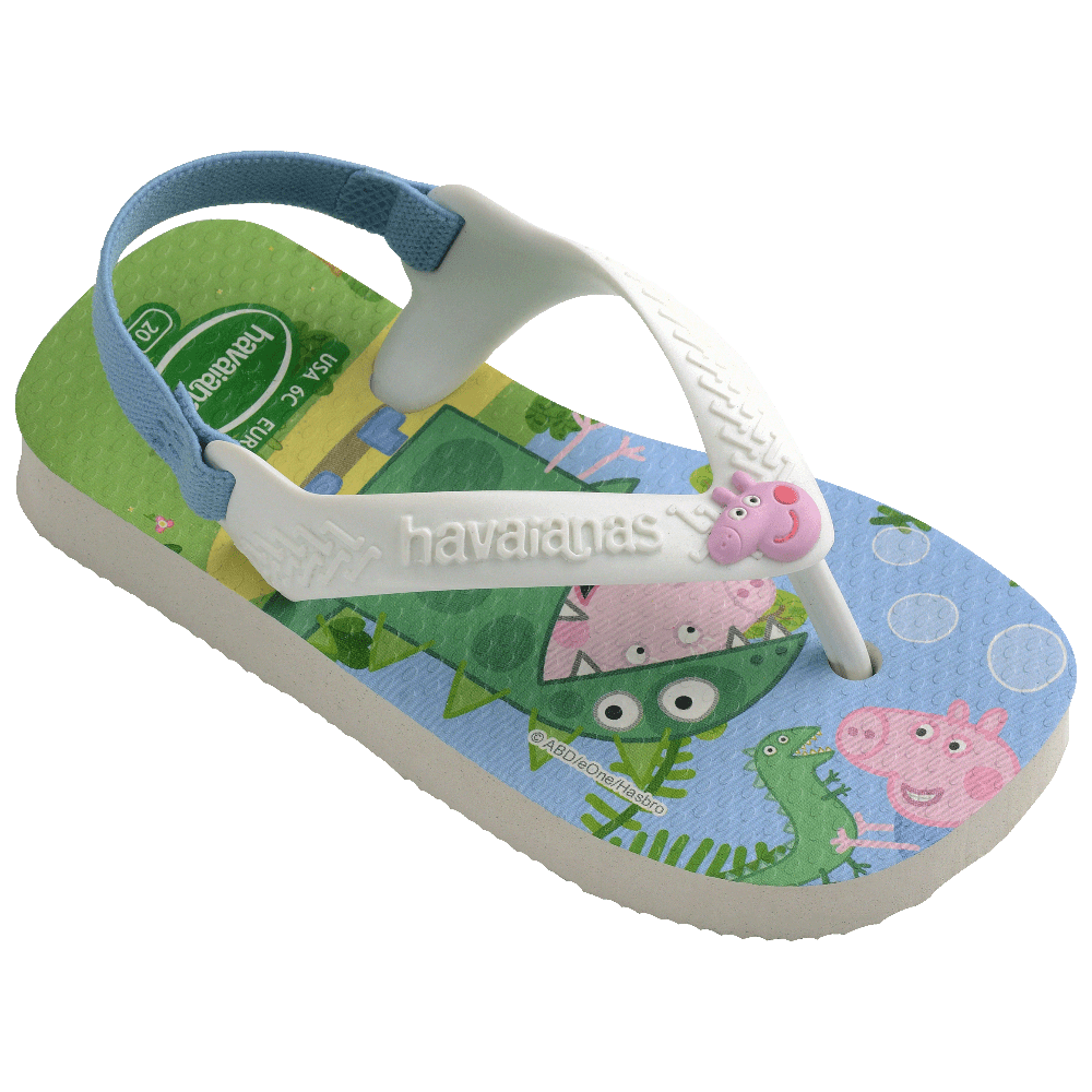 havaianas 哈瓦仕 巴西人字拖 官方唯一授權 童款 佩佩豬白 4145980-0001-細節圖5