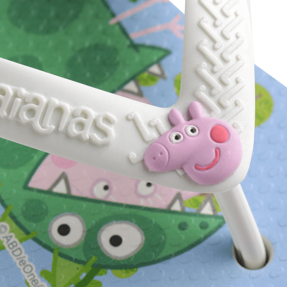 havaianas 哈瓦仕 巴西人字拖 官方唯一授權 童款 佩佩豬白 4145980-0001-細節圖6