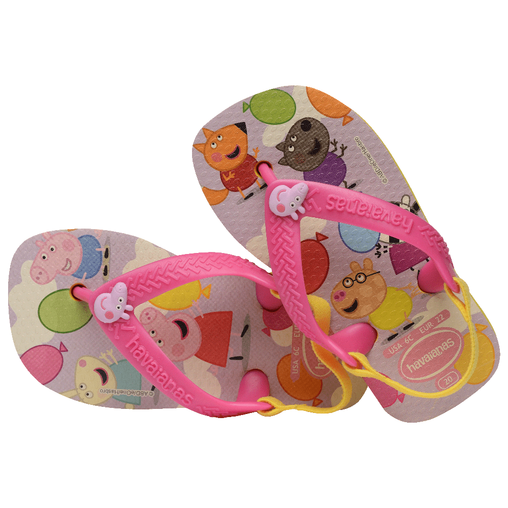 havaianas 哈瓦仕 巴西人字拖 官方唯一授權 童款 佩佩豬粉 4145980-2197-細節圖3