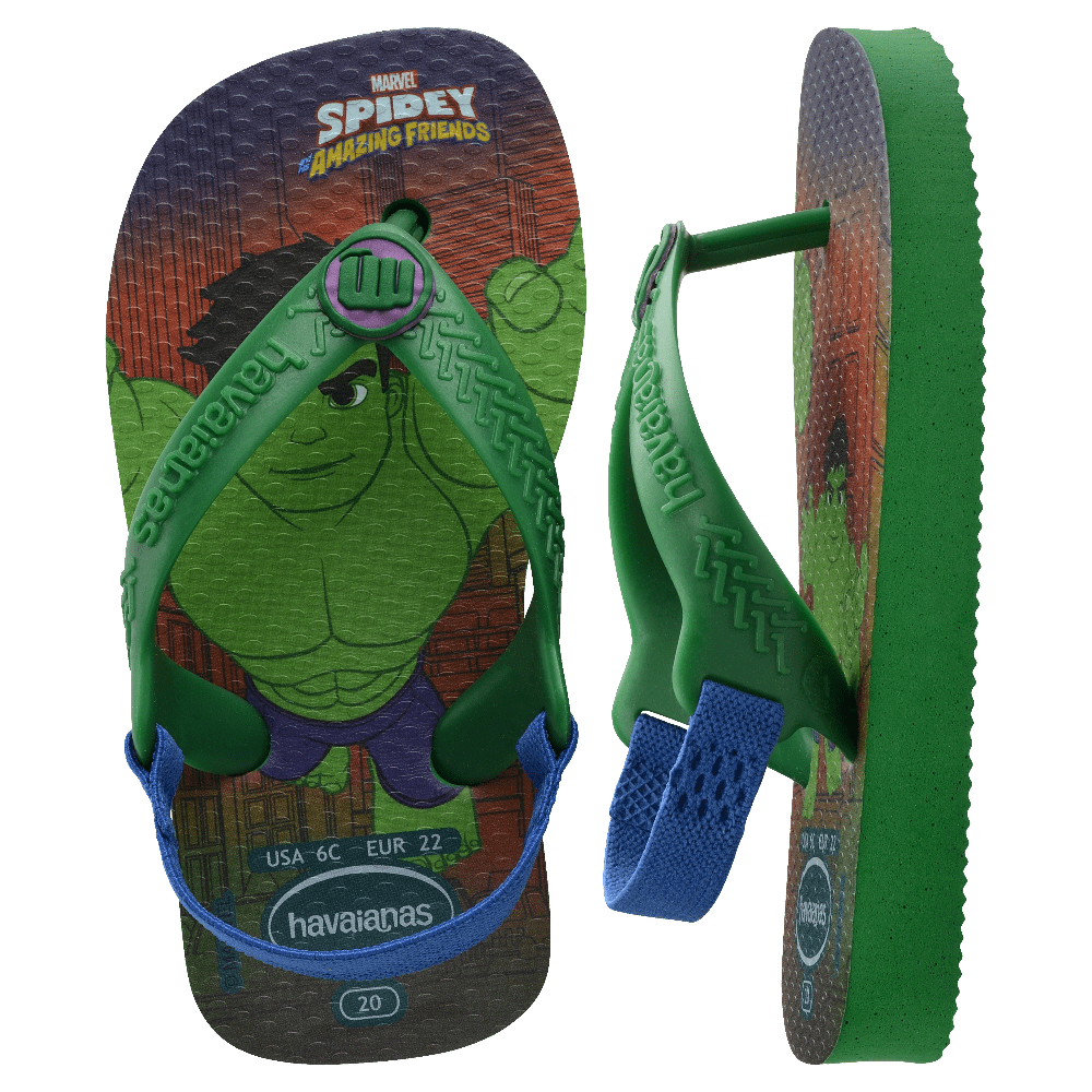 havaianas 哈瓦仕 巴西人字拖 官方唯一授權 童款 baby浩克 4147132-2703-細節圖2