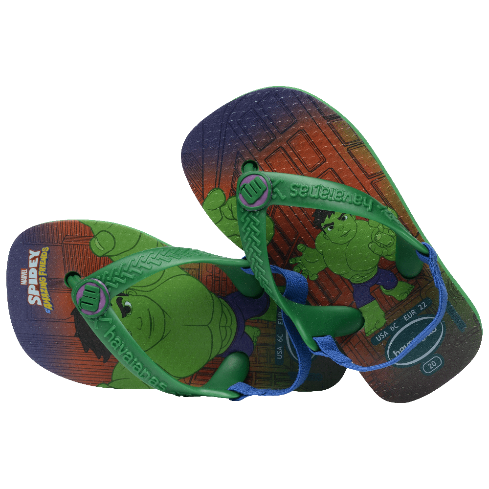 havaianas 哈瓦仕 巴西人字拖 官方唯一授權 童款 baby浩克 4147132-2703-細節圖3