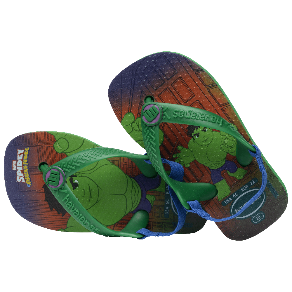 havaianas 哈瓦仕 巴西人字拖 官方唯一授權 童款 baby浩克 2703-細節圖3